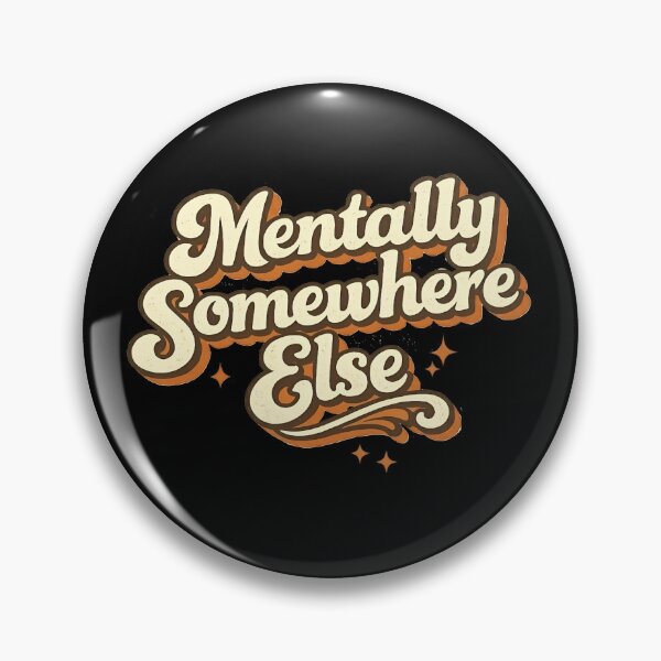 Item preview, Mentally Somewhere Else | Retro Groovy 70s Aesthetic Typography designed and sold by Hamza25const.