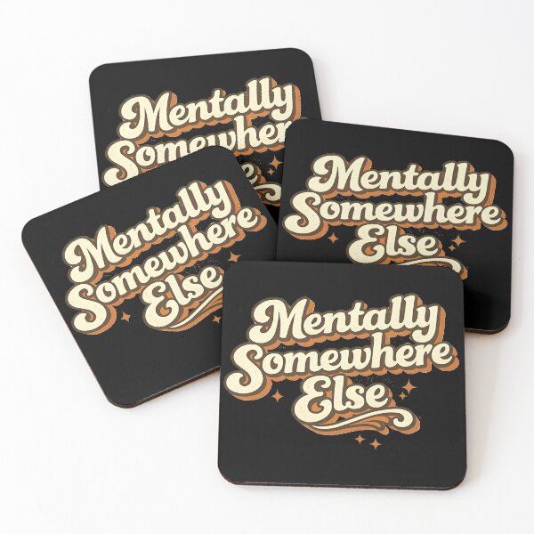 Item preview, Mentally Somewhere Else | Retro Groovy 70s Aesthetic Typography designed and sold by Hamza25const.