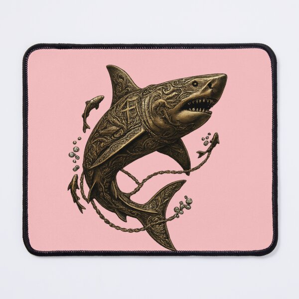 Item preview, Vintage Steampunk Shark PNG | Gothic Ocean Tattoo Style Transparent Design designed and sold by arifali786.