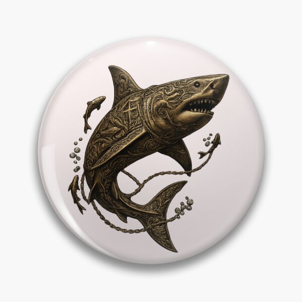 Item preview, Vintage Steampunk Shark PNG | Gothic Ocean Tattoo Style Transparent Design designed and sold by arifali786.