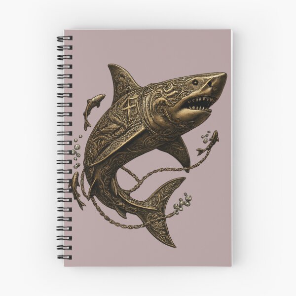 Item preview, Vintage Steampunk Shark PNG | Gothic Ocean Tattoo Style Transparent Design designed and sold by arifali786.