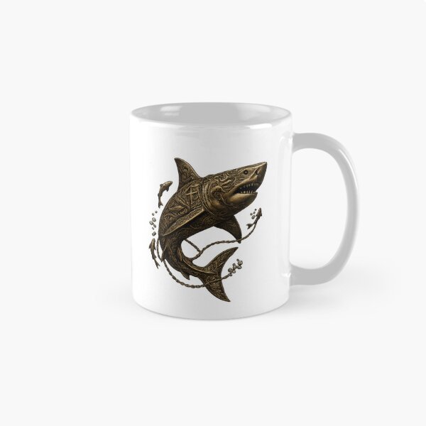Item preview, Vintage Steampunk Shark PNG | Gothic Ocean Tattoo Style Transparent Design designed and sold by arifali786.