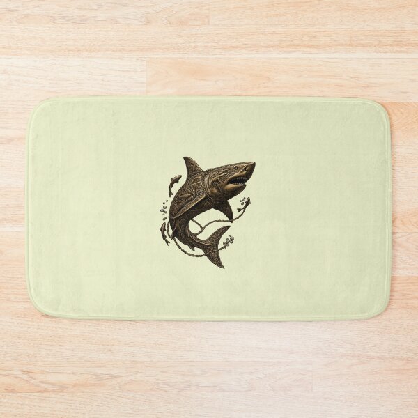 Item preview, Vintage Steampunk Shark PNG | Gothic Ocean Tattoo Style Transparent Design designed and sold by arifali786.