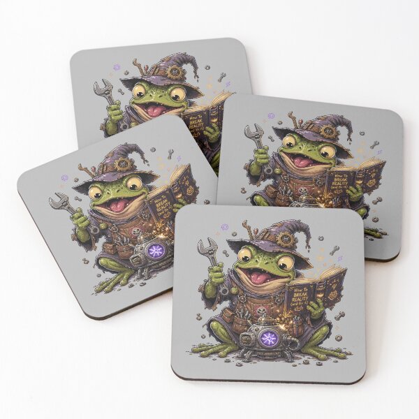 Item preview, Chaos Wizard Frog - Mad Scientist Frog with Spellbook designed and sold by Motel Mirage.