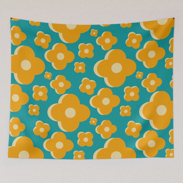 Item preview, 3D yellow and beige Retro Flowers 96 designed and sold by StefanStudioArt.