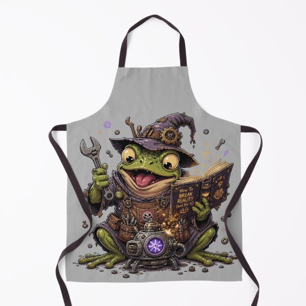 Item preview, Chaos Wizard Frog - Mad Scientist Frog with Spellbook designed and sold by Motel Mirage.