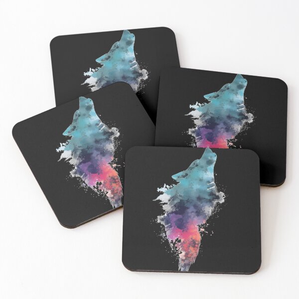 Item preview, Colorful Wolf Silhouette Shirt – Watercolor Howling Wolf Art designed and sold by Biedroneczka.