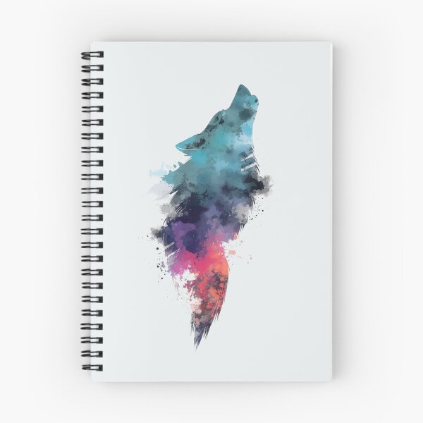 Item preview, Colorful Wolf Silhouette Shirt – Watercolor Howling Wolf Art designed and sold by Biedroneczka.