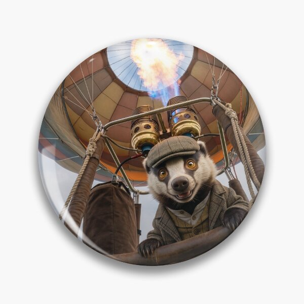 Item preview, Snazzy Badger Goes Up in Hot Air Balloon designed and sold by Tridentulus.