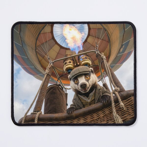 Item preview, Snazzy Badger Goes Up in Hot Air Balloon designed and sold by Tridentulus.