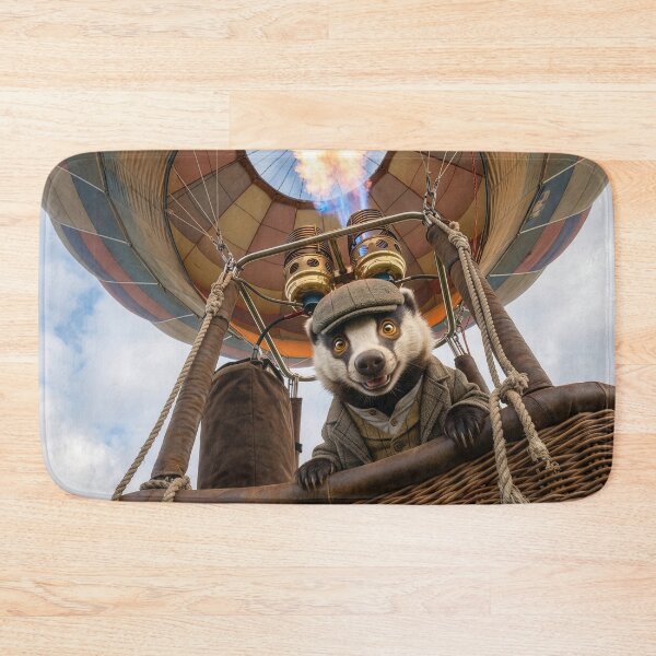 Item preview, Snazzy Badger Goes Up in Hot Air Balloon designed and sold by Tridentulus.