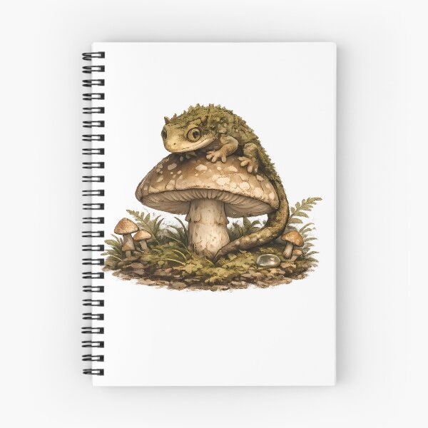 Item preview, Moss Gecko on Mushroom – Goblincore Forest Creature Sticker designed and sold by aquaterralife.