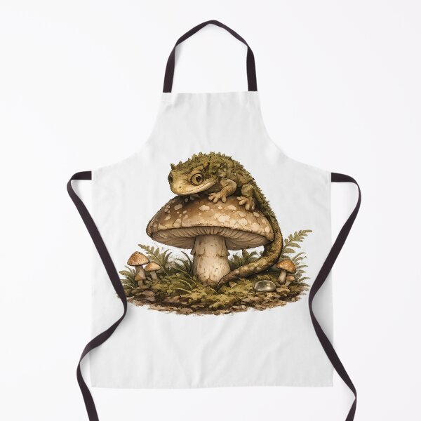 Item preview, Moss Gecko on Mushroom – Goblincore Forest Creature Sticker designed and sold by aquaterralife.