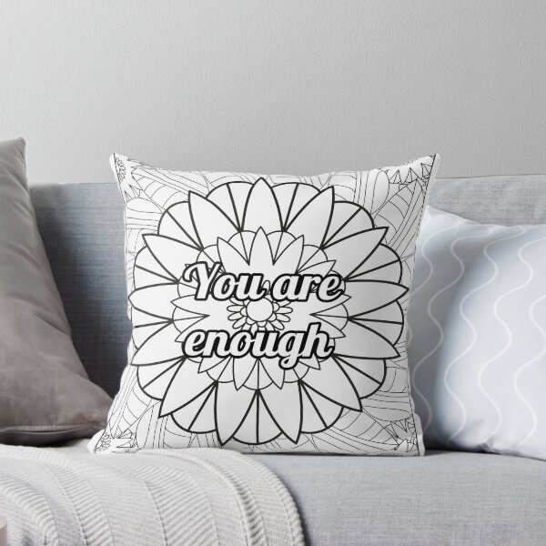 Item preview, Mandala Coloring Page - You Are Enough - Stress Relief Printable designed and sold by BreathAndColor.