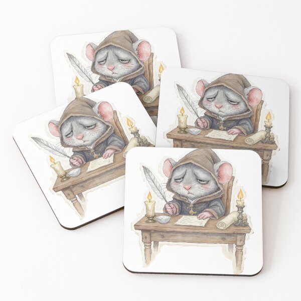 Item preview, Medieval Rat Troubled by Work Letters Sticker designed and sold by mimesshop.
