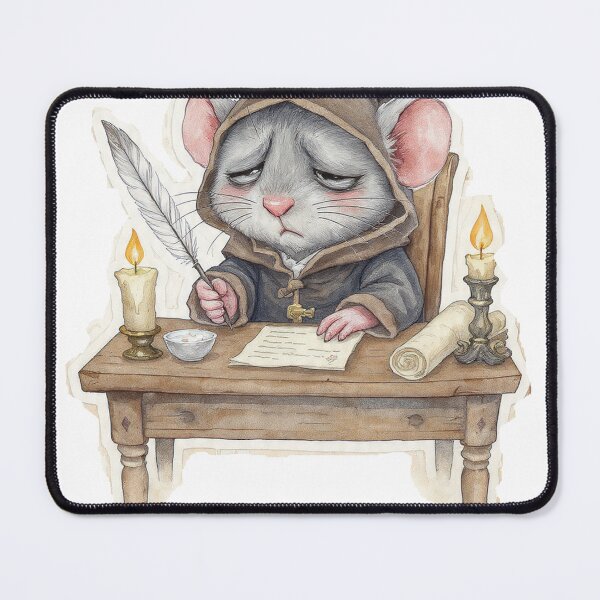 Item preview, Medieval Rat Troubled by Work Letters Sticker designed and sold by mimesshop.