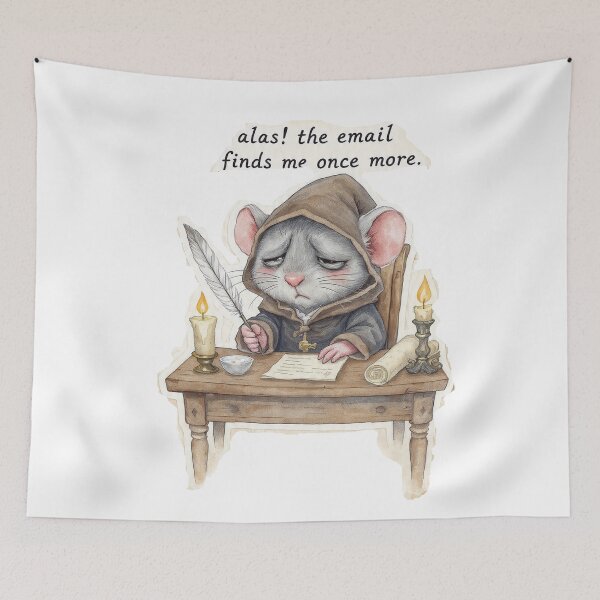 Item preview, Medieval Rat Troubled by Work Letters Sticker designed and sold by mimesshop.