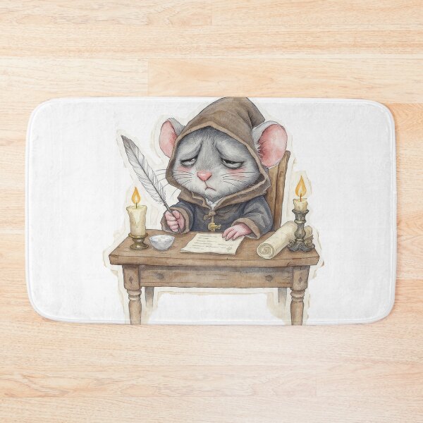 Item preview, Medieval Rat Troubled by Work Letters Sticker designed and sold by mimesshop.