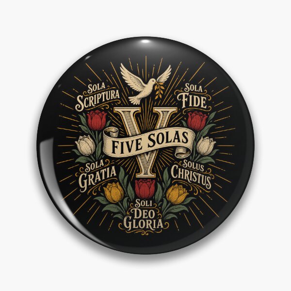 Item preview, Copy of Reformed Theology Five Solas Calvinist Christian Design - Tan Lettering designed and sold by Glory After Tears.