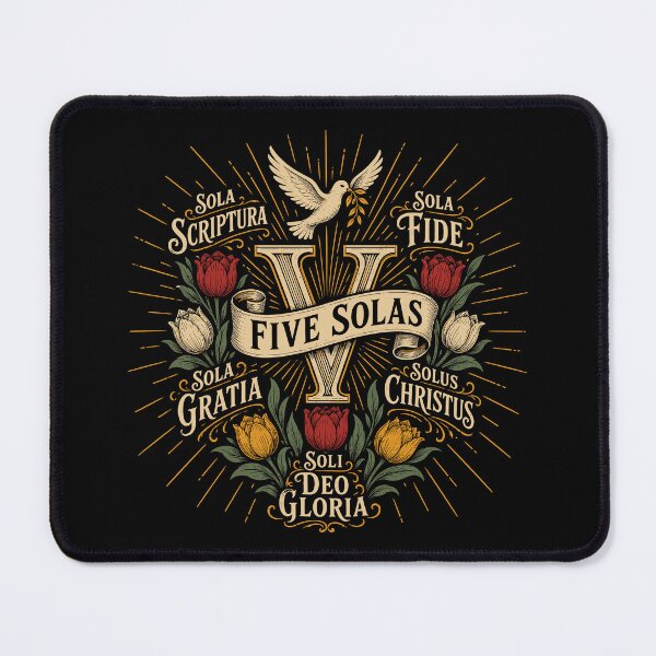 Item preview, Copy of Reformed Theology Five Solas Calvinist Christian Design - Tan Lettering designed and sold by Glory After Tears.