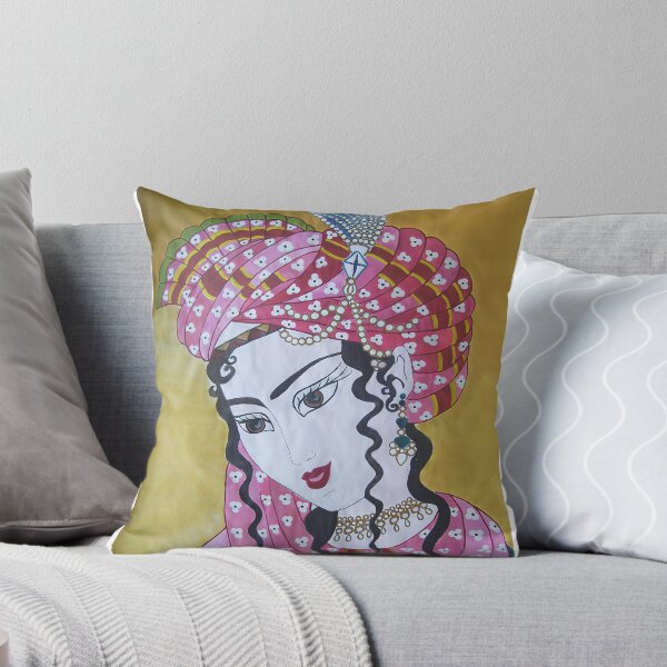 Item preview, Ornate Persian Portrait with Patterned Pink Turban designed and sold by Tulip1358.