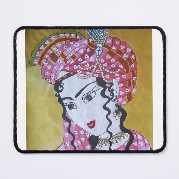 Item preview, Ornate Persian Portrait with Patterned Pink Turban designed and sold by Tulip1358.