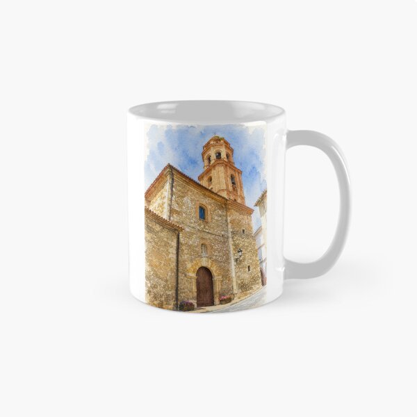 Item preview, Watercolor of the Church of Utrillas – Rural Charm of Aragón designed and sold by Miradas del Mundo.