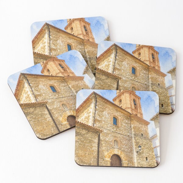 Item preview, Watercolor of the Church of Utrillas – Rural Charm of Aragón designed and sold by Miradas del Mundo.