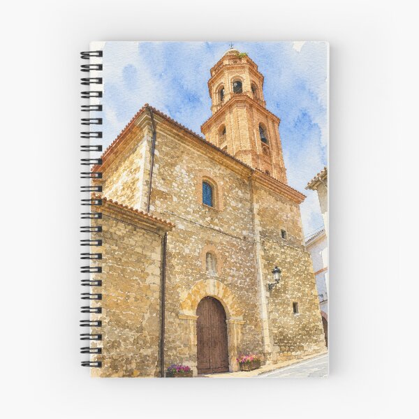 Item preview, Watercolor of the Church of Utrillas – Rural Charm of Aragón designed and sold by Miradas del Mundo.