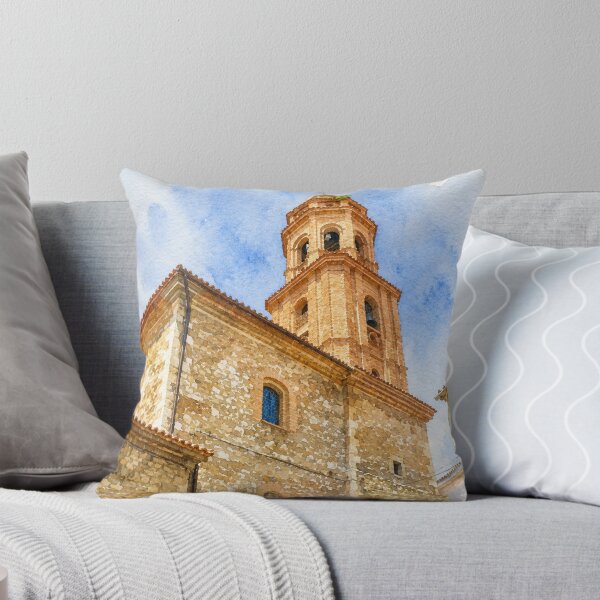 Item preview, Watercolor of the Church of Utrillas – Rural Charm of Aragón designed and sold by Miradas del Mundo.