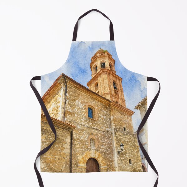 Item preview, Watercolor of the Church of Utrillas – Rural Charm of Aragón designed and sold by Miradas del Mundo.