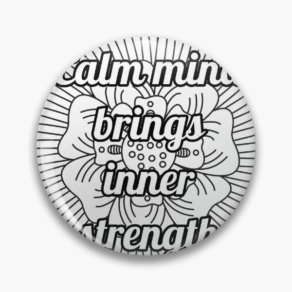 Item preview, Mandala Coloring Page - Calm Mind Brings Inner Stregth - Stress Relief Printable designed and sold by BreathAndColor.