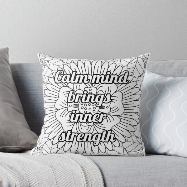 Item preview, Mandala Coloring Page - Calm Mind Brings Inner Stregth - Stress Relief Printable designed and sold by BreathAndColor.