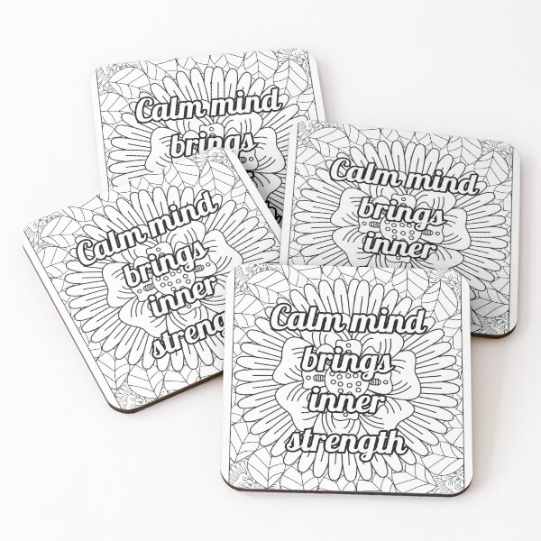 Item preview, Mandala Coloring Page - Calm Mind Brings Inner Stregth - Stress Relief Printable designed and sold by BreathAndColor.
