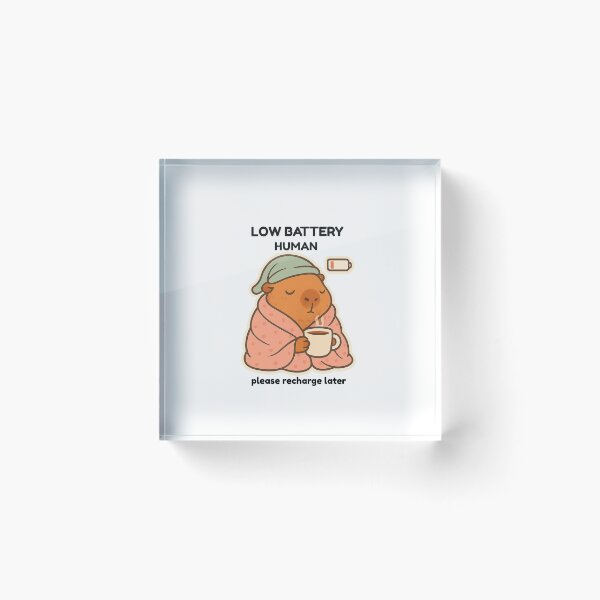 Item preview, Low Battery Human Capybara Shirt – Cozy Introvert Aesthetic Tee designed and sold by CalmMandala.