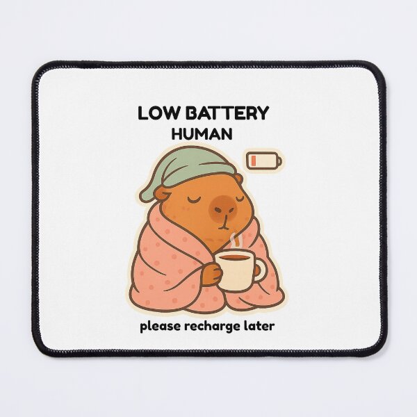 Item preview, Low Battery Human Capybara Shirt – Cozy Introvert Aesthetic Tee designed and sold by CalmMandala.