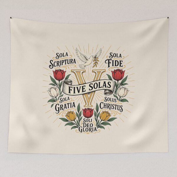 Item preview, Reformed Theology Five Solas Calvinist Christian Design - Black Lettering designed and sold by Glory After Tears.