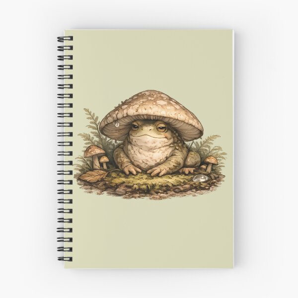 Item preview, Mushroom Hat Frog – Goblincore Woodland Amphibian Illustration designed and sold by aquaterralife.