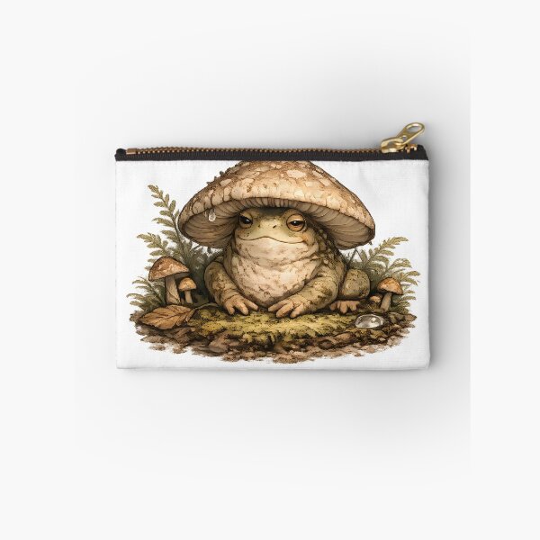 Item preview, Mushroom Hat Frog – Goblincore Woodland Amphibian Illustration designed and sold by aquaterralife.
