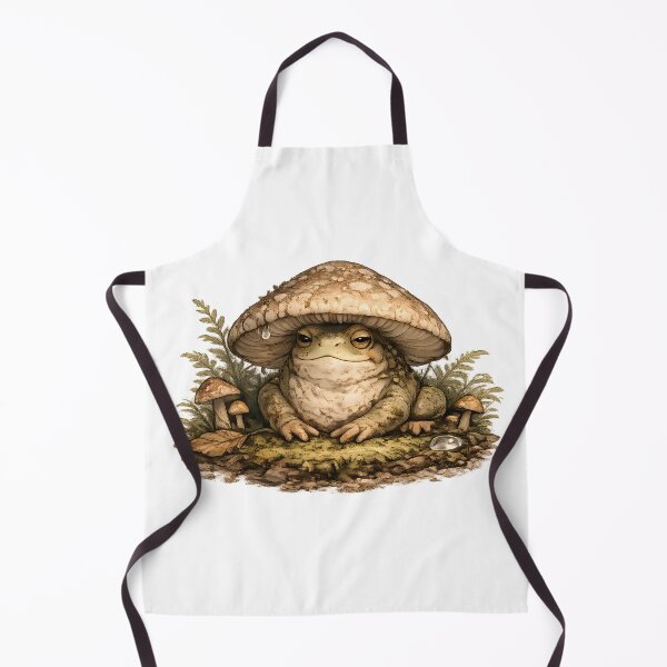 Item preview, Mushroom Hat Frog – Goblincore Woodland Amphibian Illustration designed and sold by aquaterralife.