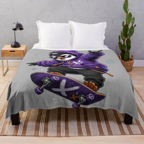 Item preview, Skater Penguin - Streetwear Penguin on a Skateboard designed and sold by Motel Mirage.