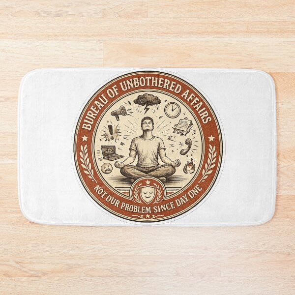 Item preview, Bureau of Unbothered Affairs Not Our Problem – Funny Vintage Seal | Unbothered Confidence Gift designed and sold by irfanshikh.