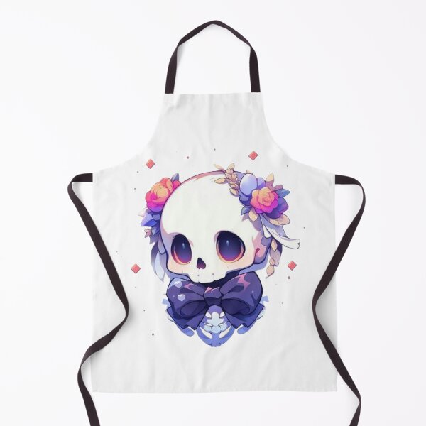 Item preview, Kawaii Floral Skull Chibi Art | Cute Pastel Gothic Skeleton Design designed and sold by SkeletonMood.