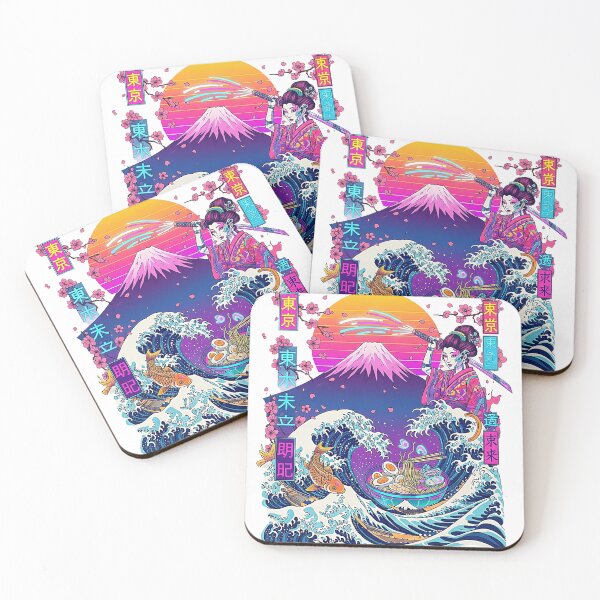 Item preview, Cyberpunk Tokyo Vaporwave Ukiyo-e Ramen and Samurai Art designed and sold by SholoStudio.