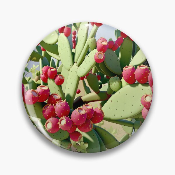 Item preview, Prickly Pear Cactus with Red Fruit designed and sold by Vicky Brago-Mitchell®.