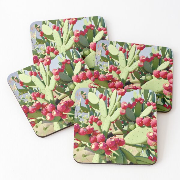 Item preview, Prickly Pear Cactus with Red Fruit designed and sold by Vicky Brago-Mitchell®.