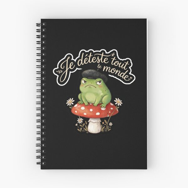 Item preview, Grumpy Cottagecore Frog in Beret - Je Déteste Tout Le Monde Funny Mushroom designed and sold by Jaroslaw-S.