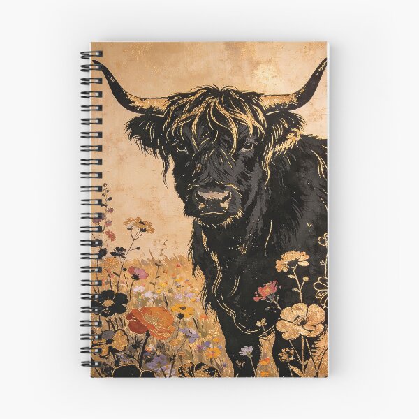 Item preview, Highland cow among wildflowers designed and sold by paulrommer.