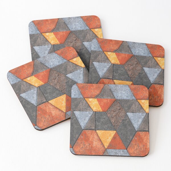 Item preview, Rusty Orange and Grey Triangle Stone Mosaic designed and sold by Piotrek0001.