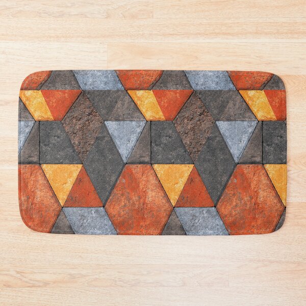 Item preview, Rusty Orange and Grey Triangle Stone Mosaic designed and sold by Piotrek0001.